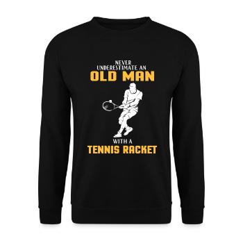 Tennis Racket Geschenkidee Tennisspiel Tennisball - Unisex Pullover - Schwarz - Vorne - Alina (178cm) & Michal (187cm)
