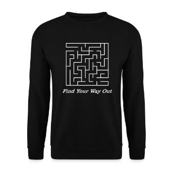Maze - Find Your Way Out - Unisex Sweatshirt - black - Front - Alina (178cm) & Michal (187cm)