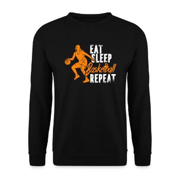 Joueur de basket-ball Eat Sleep Joueur de basket-ball - Sweat-shirt Unisexe - noir - Devant - Alina (178cm) & Michal (187cm)