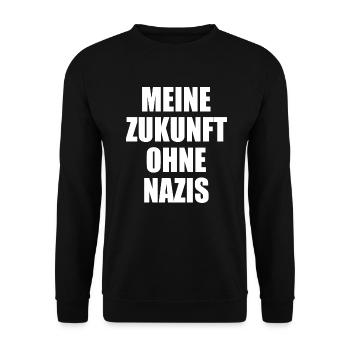 Meine zukunft ohne nazis - Unisex Pullover - Schwarz - Vorne - Alina (178cm) & Michal (187cm)