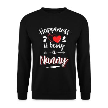 Happiness Joy Optimism - Unisex Sweatshirt - black - Front - Alina (178cm) & Michal (187cm)