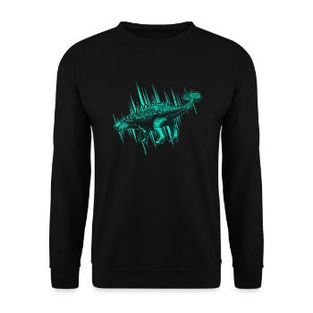 Ankylosaurus Dinosaur - Unisex Sweatshirt - black - Front - Alina (178cm) & Michal (187cm)