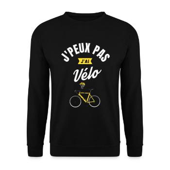 J Peux Pas J Ai Vélo - Sweat-shirt Unisexe - noir - Devant - Alina (178cm) & Michal (187cm)