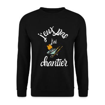 J Peux Pas j ai chantier - Sweat-shirt Unisexe - noir - Devant - Alina (178cm) & Michal (187cm)