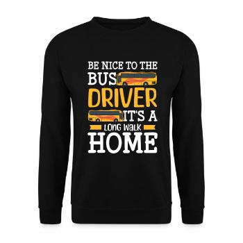 Driver Bus driver Coach - Unisex Sweatshirt - black - Front - Alina (178cm) & Michal (187cm)