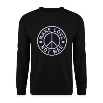 MAKE LOVE NOT WAR - Unisex Sweatshirt - black - Front - Alina (178cm) & Michal (187cm)
