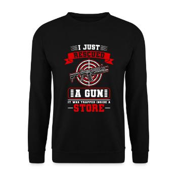 Schützenverein Waffen Schützenkönig - Unisex Sweatshirt - black - Front - Alina (178cm) & Michal (187cm)