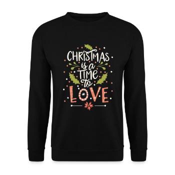 Christmas is Love: Festive Warmth of the Heart - Unisex Sweatshirt - black - Front - Alina (178cm) & Michal (187cm)