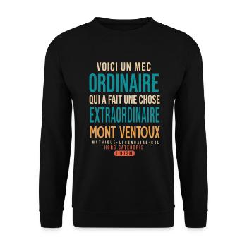 Mont Ventoux vélo cadeau homme velo ventoux - Sweat-shirt Unisexe - noir - Devant - Alina (178cm) & Michal (187cm)