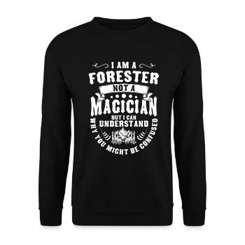 Forestier forestier Forestier travailleur forestier - Sweat-shirt Unisexe - noir - Devant - Alina (178cm) & Michal (187cm)