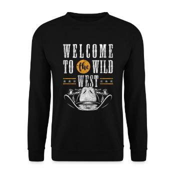 Cowboy Mut Texas - Unisex Pullover - Schwarz - Vorne - Alina (178cm) & Michal (187cm)