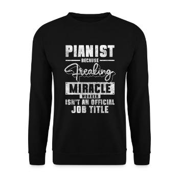 Klavier Flügel Melodie - Unisex Pullover - Schwarz - Vorne - Alina (178cm) & Michal (187cm)