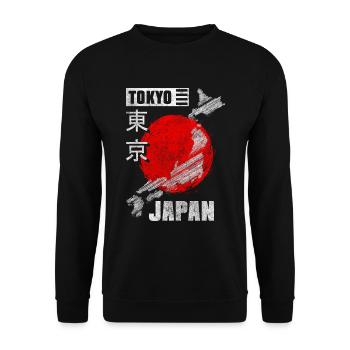 Japan Samurai Historical - Unisex Sweatshirt - black - Front - Alina (178cm) & Michal (187cm)