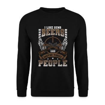 Pistolet Pistolet Arme à feu de chasse - Sweat-shirt Unisexe - noir - Devant - Alina (178cm) & Michal (187cm)