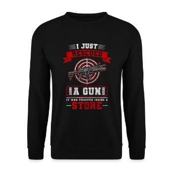 Schützenverein Gewehr Jagen Schützenkönig - Unisex Pullover - Schwarz - Vorne - Alina (178cm) & Michal (187cm)