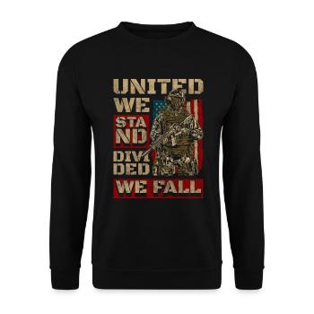 United States Patriot Nation American - Unisex Sweatshirt - black - Front - Alina (178cm) & Michal (187cm)