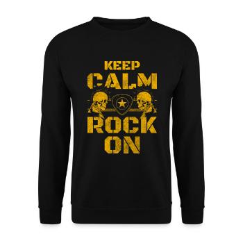 Rocker Band Gitarre - Unisex Pullover - Schwarz - Vorne - Alina (178cm) & Michal (187cm)