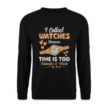 Watch Collector Collectible Luxury Watch Vintage - Unisex Sweatshirt - black - Front - Alina (178cm) & Michal (187cm)