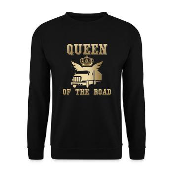 Reine de la Reine, chemin de la route! - Sweat-shirt Unisexe - noir - Devant - Alina (178cm) & Michal (187cm)