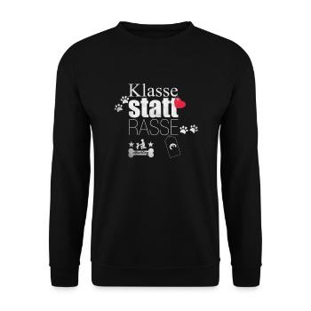 Klasse statt Rasse - Unisex Pullover - Schwarz - Vorne - Alina (178cm) & Michal (187cm)