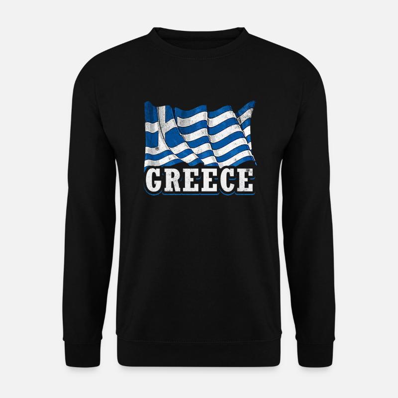 Greek flag - Unisex Sweatshirt - black