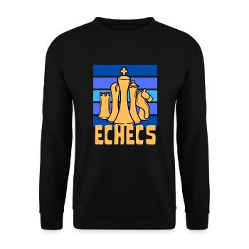 échec pièces et jeu bleu chess - Sweat-shirt Unisexe - noir - Devant - Alina (178cm) & Michal (187cm)