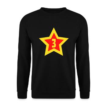Numéro 3 étoile sport 3 Vintage - Sweat-shirt Unisexe - noir - Devant - Alina (178cm) & Michal (187cm)