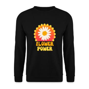 Flower Power Pâquerette Géante 60 s 70 s - Sweat-shirt Unisexe - noir - Devant - Alina (178cm) & Michal (187cm)