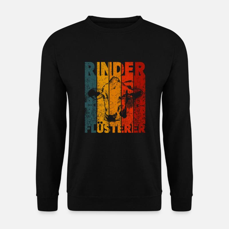 RINDER FLÜSTERER - LUSTIGES KUH LANDWIRT GESCHENK - Unisex Pullover - Schwarz