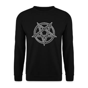 Pentagramm - Unisex Pullover - Schwarz - Vorne - Alina (178cm) & Michal (187cm)
