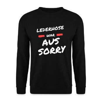 München Bier Lederhose - Unisex Pullover - Schwarz - Vorne - Alina (178cm) & Michal (187cm)