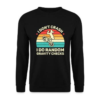Mountainbiken Ich stürze nicht - Unisex Pullover - Schwarz - Vorne - Alina (178cm) & Michal (187cm)