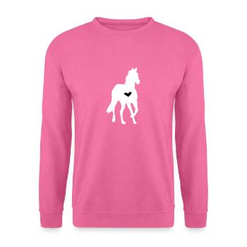 Cheval avec coeur chevaux cheval bébé cavalier équitation - Sweat-shirt Unisexe - rose - Devant