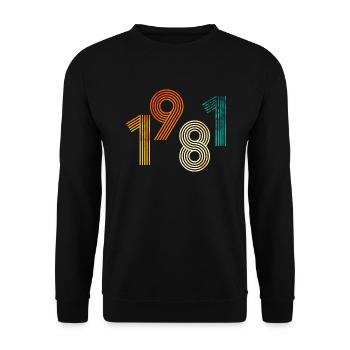 1981 - Unisex Pullover - Schwarz - Vorne - Alina (178cm) & Michal (187cm)
