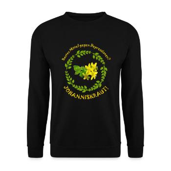 St. John's wort depression - Unisex Sweatshirt - black - Front - Alina (178cm) & Michal (187cm)
