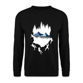Cadeau de montagnes de rocher de grimpeur - Sweat-shirt Unisexe - noir - Devant - Alina (178cm) & Michal (187cm)