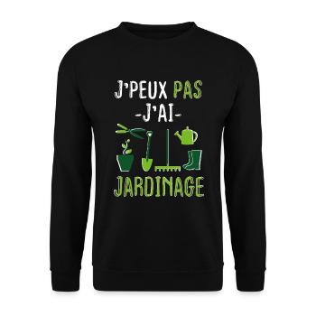 Cadeau Je Peux Pas J'ai Jardinage Humour Jardinier - Sweat-shirt Unisexe - noir - Devant - Alina (178cm) & Michal (187cm)
