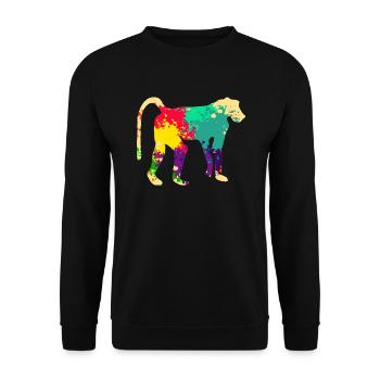 Bunter Pavian - Unisex Pullover - Schwarz - Vorne - Alina (178cm) & Michal (187cm)