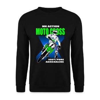 Supercross - Moto Cross - Motocross - Unisex Sweatshirt - black - Front - Alina (178cm) & Michal (187cm)