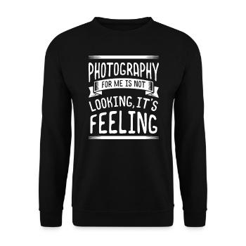 Ne pas regarder, Sentir la photographie Cadeau d’anniversaire - Sweat-shirt Unisexe - noir - Devant - Alina (178cm) & Michal (187cm)