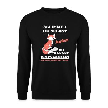 Fuchs Füchse Jungen Mädchen Fuchsfreunde Geschenk - Unisex Pullover - Schwarz - Vorne - Alina (178cm) & Michal (187cm)