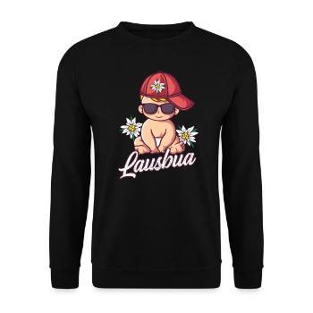 Lausbua - Unisex Pullover - Schwarz - Vorne - Alina (178cm) & Michal (187cm)