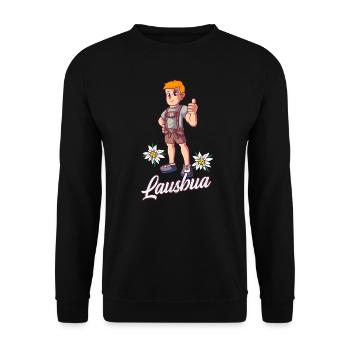 Lausbua - Unisex Pullover - Schwarz - Vorne - Alina (178cm) & Michal (187cm)