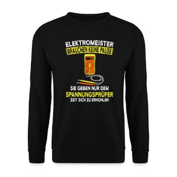 Elektromeister Elektriker Elektronik Elektroniker - Unisex Pullover - Schwarz - Vorne - Alina (178cm) & Michal (187cm)
