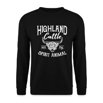 Highland Cattle are my spirit Animal - Unisex Sweatshirt - black - Front - Alina (178cm) & Michal (187cm)