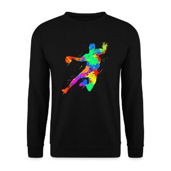 Watercolor art handball sport fan lover - Unisex Sweatshirt - black - Front - Alina (178cm) & Michal (187cm)