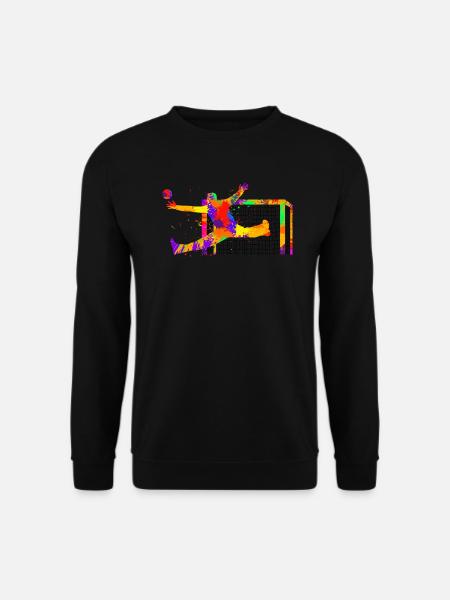Aquarell-Splash Handball-Torwart Geschenkidee - Unisex Pullover - Schwarz