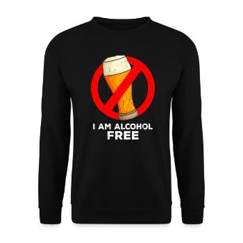 Ich bin alkoholfrei Nüchternheit Bewusstsein - Unisex Pullover - Schwarz - Vorne - Alina (178cm) & Michal (187cm)