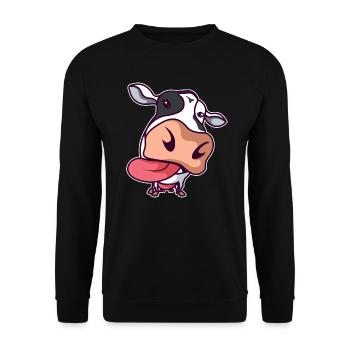 Cow farmer ranchers farm animal present topic - Unisex Sweatshirt - black - Front - Alina (178cm) & Michal (187cm)