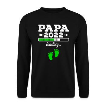 Best Papa 2022 Loading Papa Announcement Proud Grandpa - Unisex Sweatshirt - black - Front - Alina (178cm) & Michal (187cm)